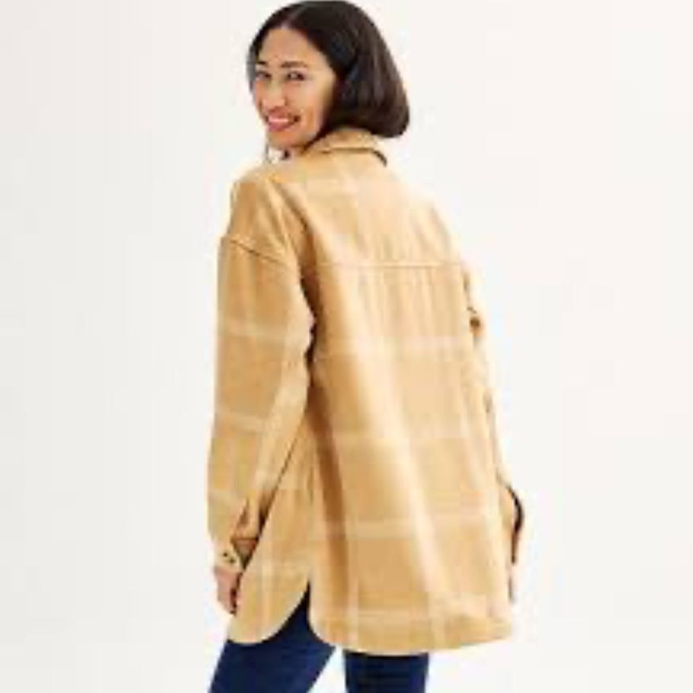 Sonoma Goods For Life Plaid Utility Shacket Jacket - Picture 3 of 8